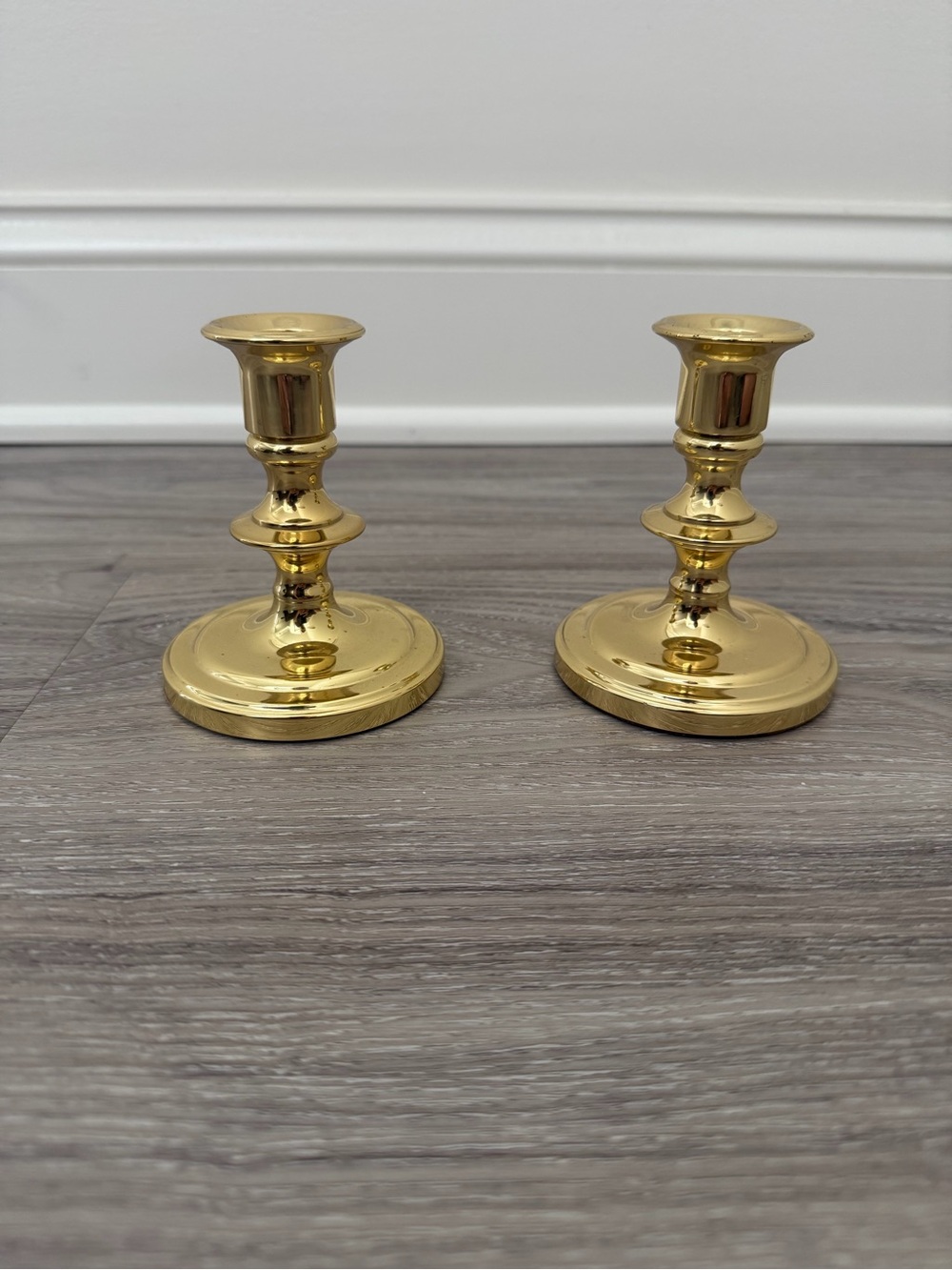 Baldwin Brass 4" Georgetown Candlestick Holders Made In USA Set
